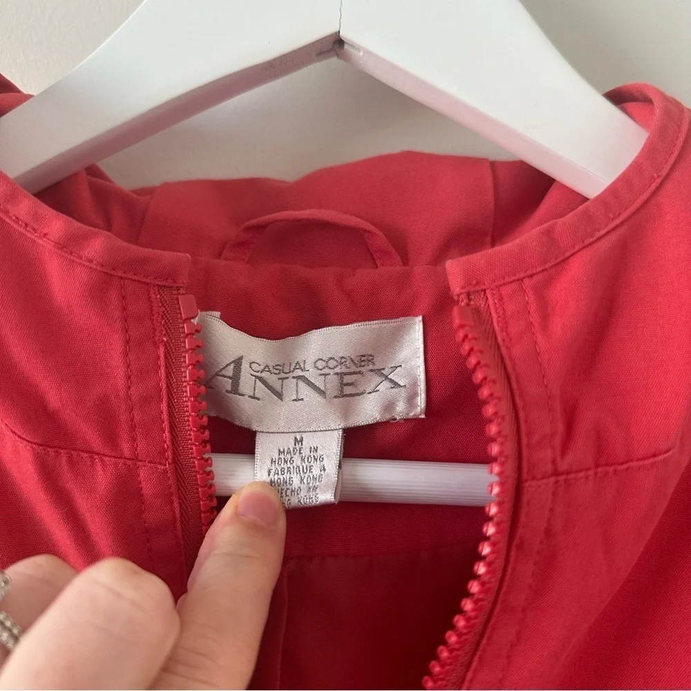 Women’s Vintage Rain Jacket Quarter Zip Hoodie Casual Corner Annex Pink VTG - Picture 6 of 11